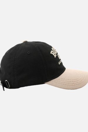 Concert Outfit Retro Colorblocked Monogrammed Embroidered Cap