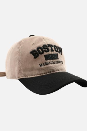 Concert Outfit Retro Colorblocked Monogrammed Embroidered Cap