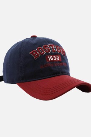 Concert Outfit Retro Colorblocked Monogrammed Embroidered Cap