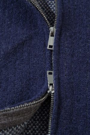 Concert Outfit Retro Contrast Color Cardigan Knitted Sweater