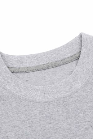 Concert Outfit Retro Contrast Color Embroidered Letter T-Shirt