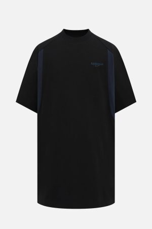 Concert Outfit Retro Contrast Color Embroidered Letter T-Shirt