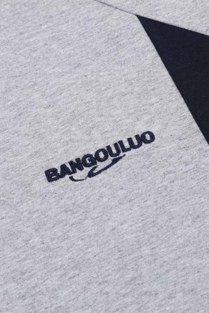 Concert Outfit Retro Contrast Color Embroidered Letter T-Shirt