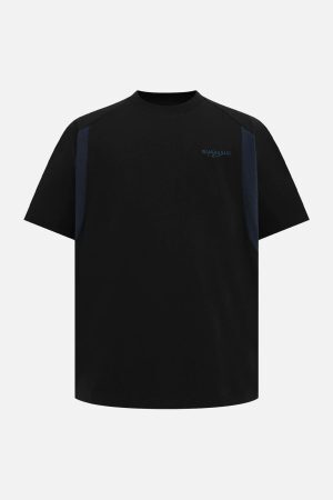 Concert Outfit Retro Contrast Color Embroidered Letter T-Shirt