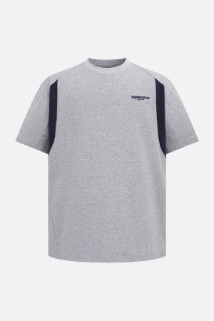 Concert Outfit Retro Contrast Color Embroidered Letter T-Shirt