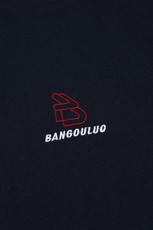 Concert Outfit Retro Contrast Color Stitching Embroidered Letter Jersey T-Shirt