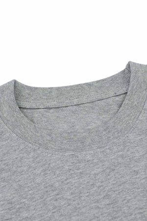 Concert Outfit Retro Contrast Color Stitching Embroidered Letter T-Shirt