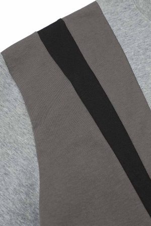 Concert Outfit Retro Contrast Color Stitching Embroidered Letter T-Shirt