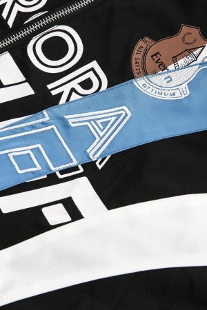 Concert Outfit Retro Contrast Color Stitching Jersey Jacket