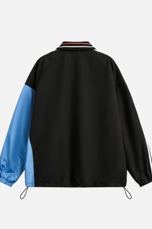 Concert Outfit Retro Contrast Color Stitching Jersey Jacket