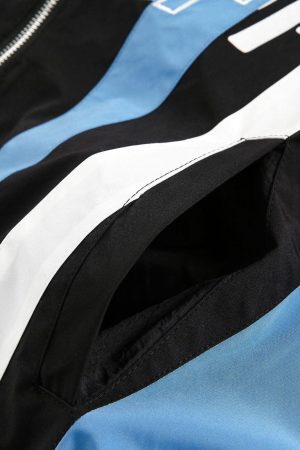 Concert Outfit Retro Contrast Color Stitching Jersey Jacket