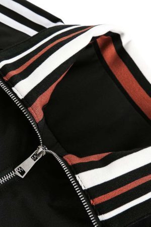 Concert Outfit Retro Contrast Color Stitching Jersey Jacket