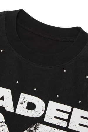 Concert Outfit Retro Crystal Letter T-Shirt