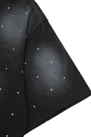 Concert Outfit Retro Crystal Letter T-Shirt