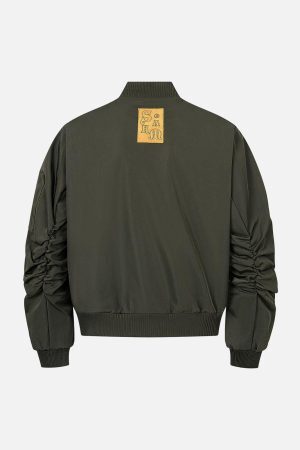 Concert Outfit Retro Deconstructed Bomber Jacket