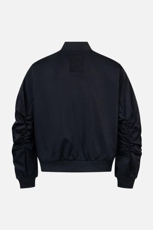 Concert Outfit Retro Deconstructed Bomber Jacket
