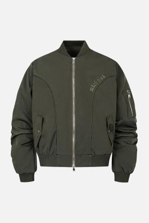 Concert Outfit Retro Deconstructed Bomber Jacket