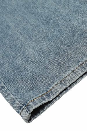 Concert Outfit Retro Detachable Strap Multi-Pocket Jeans