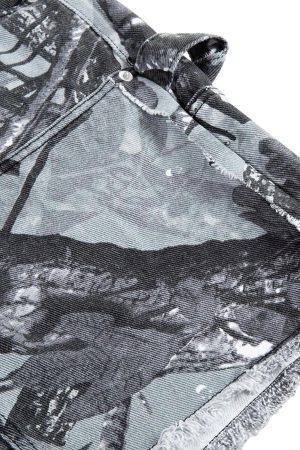 Concert Outfit Retro Distressed Camouflage Workwear Hip-Hop Shorts