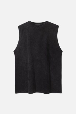 Concert Outfit Retro Distressed Character Print Street Rap Vest