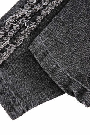 Concert Outfit Retro Distressed Washed Denim Hoodie