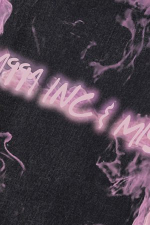 Concert Outfit Retro Distressed Washed Smoke Printed Vest