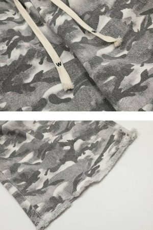 Concert Outfit Retro Fake Two-Piece Camouflage Pants