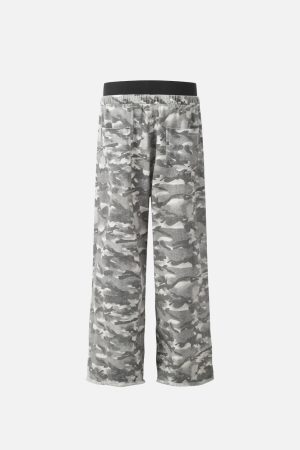 Concert Outfit Retro Fake Two-Piece Camouflage Pants