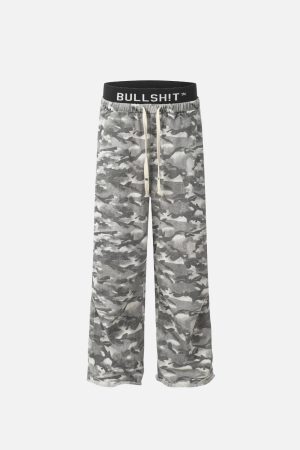 Concert Outfit Retro Fake Two-Piece Camouflage Pants