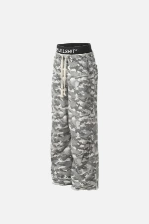 Concert Outfit Retro Fake Two-Piece Camouflage Pants