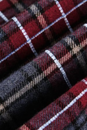 Concert Outfit Retro Faux Two-Piece Plaid Shirt