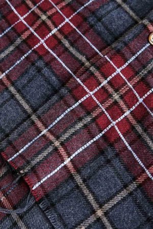 Concert Outfit Retro Faux Two-Piece Plaid Shirt