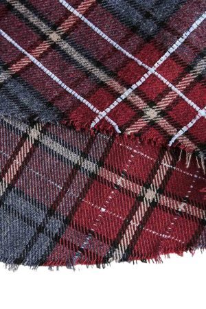 Concert Outfit Retro Faux Two-Piece Plaid Shirt