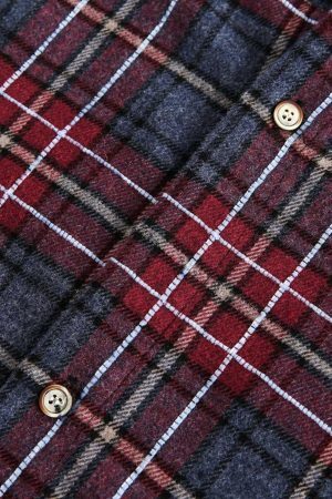 Concert Outfit Retro Faux Two-Piece Plaid Shirt