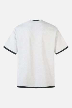 Concert Outfit Retro Faux Two-Piece Print T-Shirt