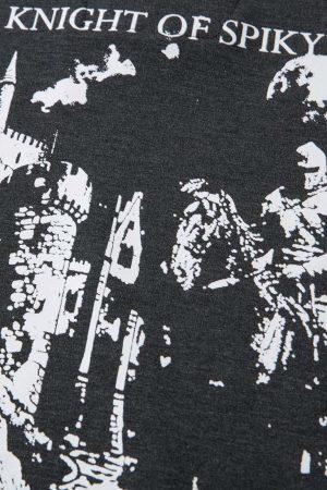 Concert Outfit Retro Faux Two-Piece Print T-Shirt