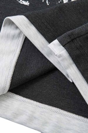 Concert Outfit Retro Faux Two-Piece Print T-Shirt