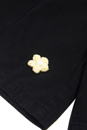 Concert Outfit Retro Floral Embroidered Pleated Multi-Pocket Cargo Jorts