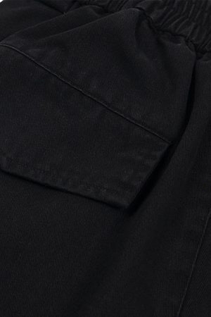 Concert Outfit Retro Floral Embroidered Pleated Multi-Pocket Cargo Jorts