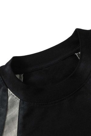 Concert Outfit Retro Functional Patchwork Dirty Dyed T-Shirt