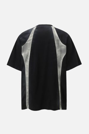 Concert Outfit Retro Functional Patchwork Dirty Dyed T-Shirt