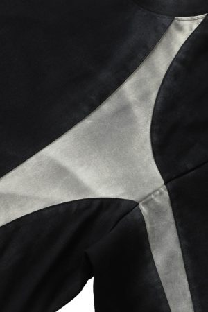 Concert Outfit Retro Functional Patchwork Dirty Dyed T-Shirt