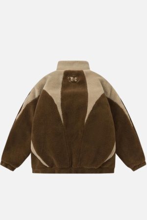 Concert Outfit Retro Furry Fleece Jacket