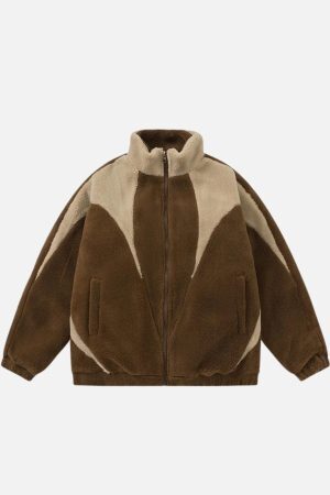 Concert Outfit Retro Furry Fleece Jacket