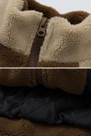 Concert Outfit Retro Furry Fleece Jacket