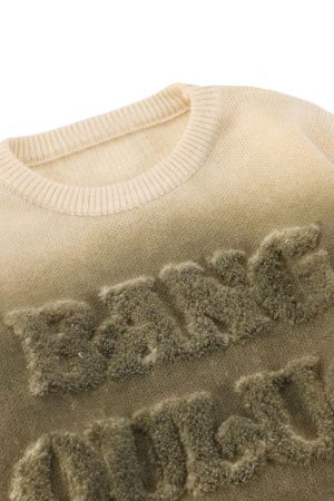 Concert Outfit Retro Gradient Crewneck Sweater