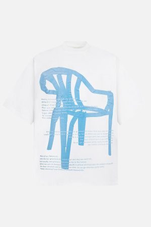 Concert Outfit Retro Graffiti Chair Lettering T-Shirt