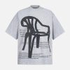 Concert Outfit Retro Graffiti Chair Lettering T-Shirt