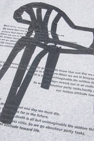 Concert Outfit Retro Graffiti Chair Lettering T-Shirt