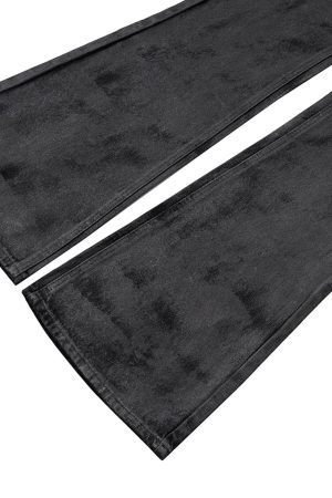 Concert Outfit Retro Hand-Brushed Glitter Flare Jeans